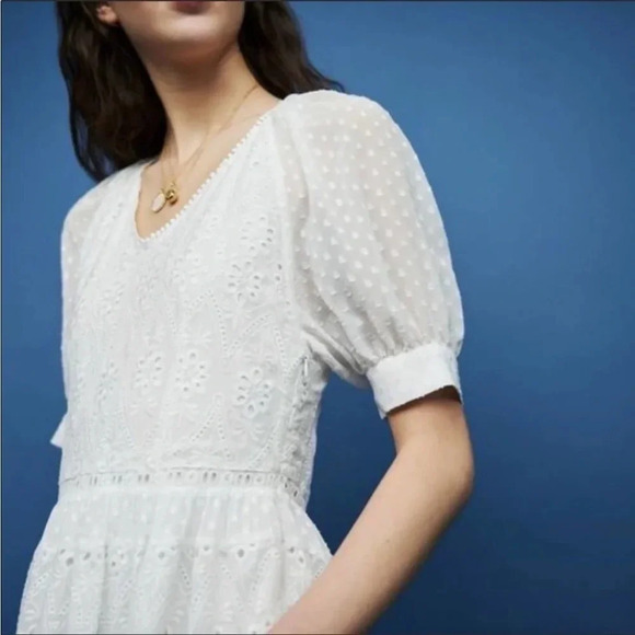 NWT Maje Revery Broderie Anglaise Swiss Dots Dress Size 2 US M - Picture 3 of 13